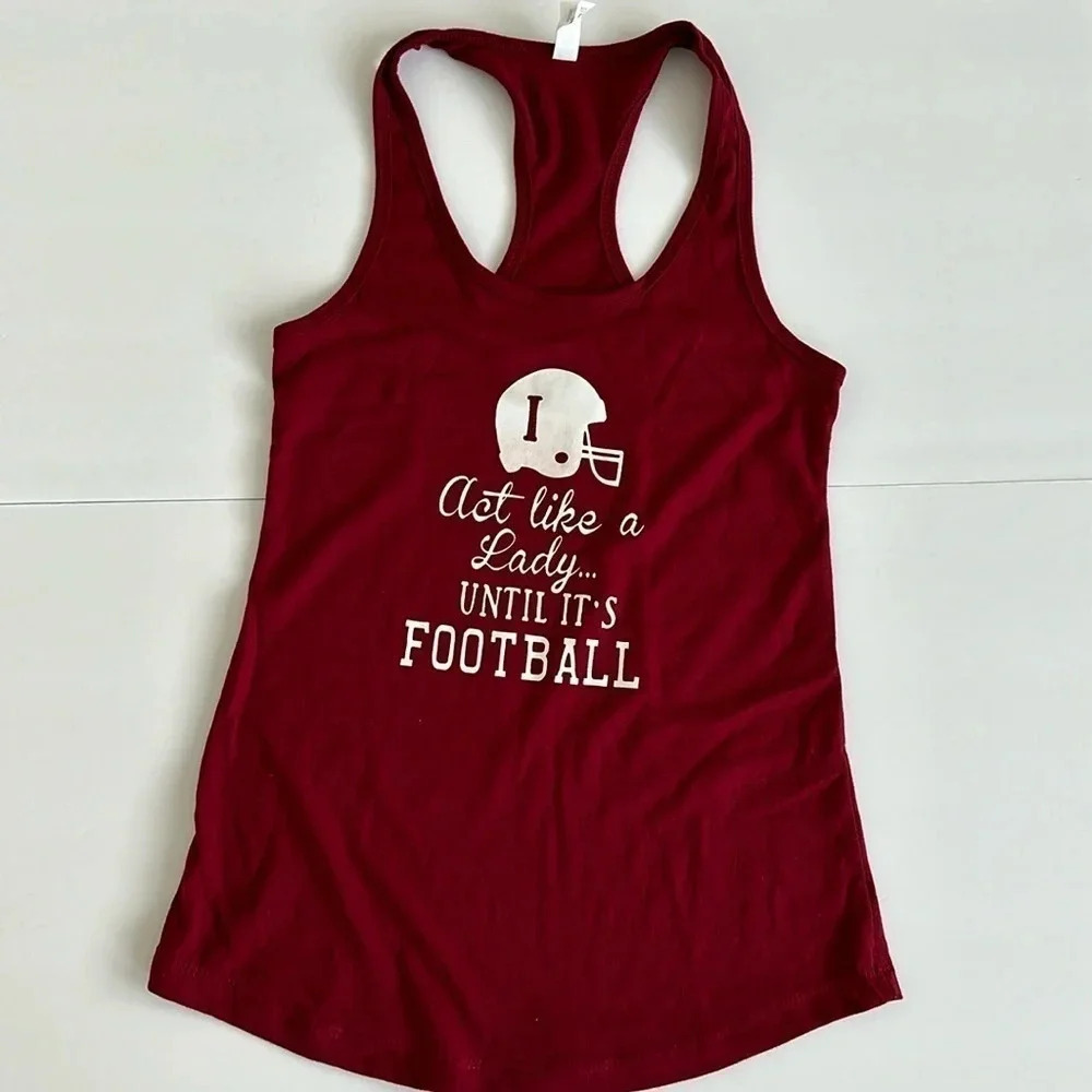 Deep‎ Red Racerback Football Tank Sz SM
